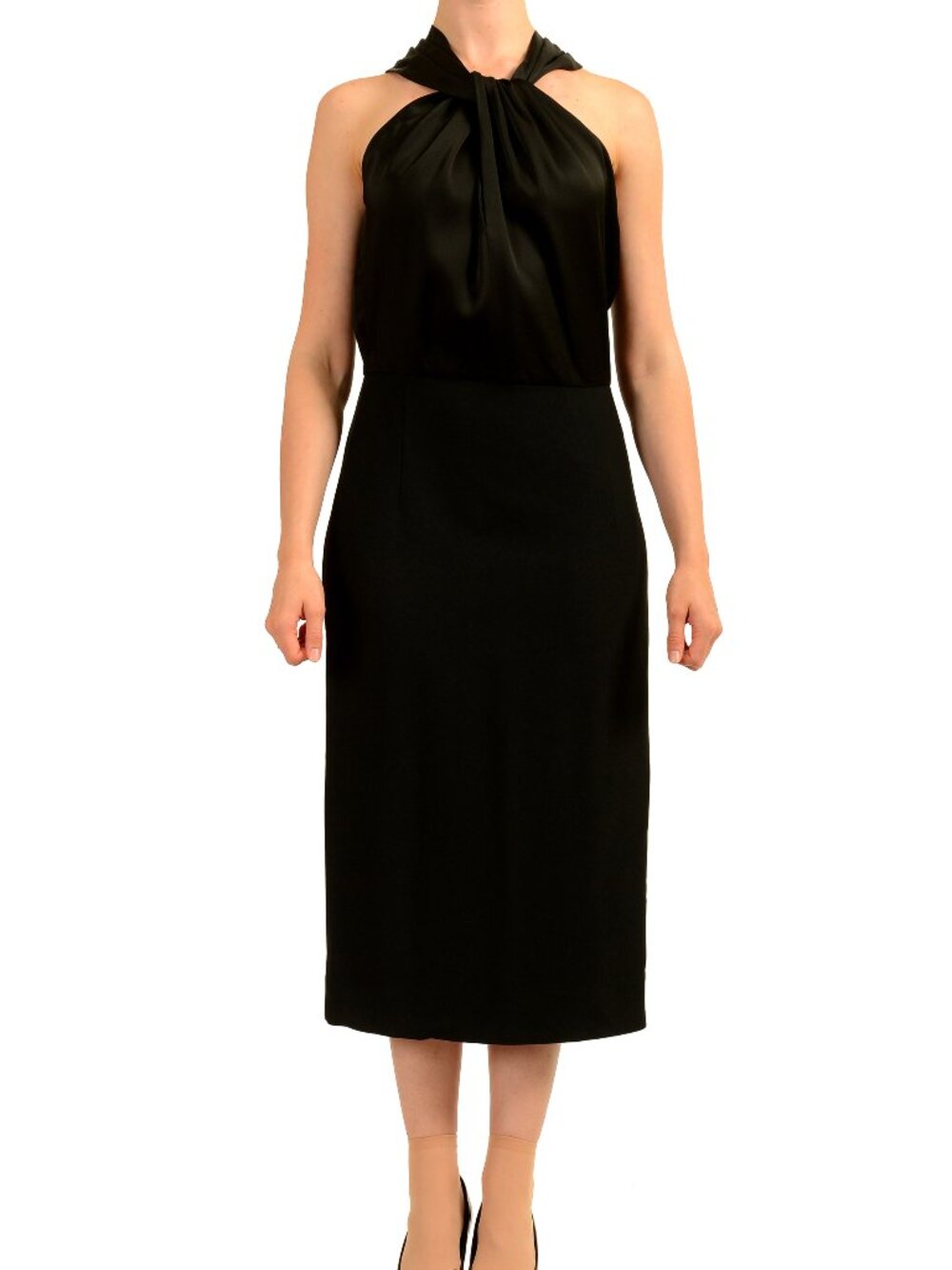 Hugo Boss Women's "Datinar" Black Sleeveless Pencil Dress US 4 IT 40